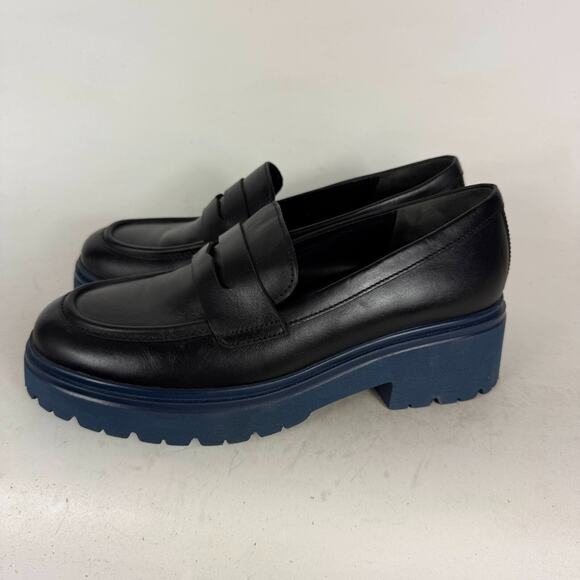 Gabor Miley Loafer Women's 7.5 Black Leather Slip On Low Top Block Heel Casual - Picture 5 of 10